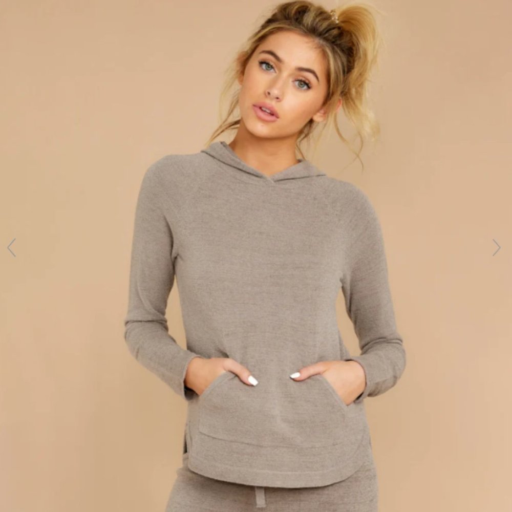 Barefoot Dreams CozyChic Ultra Lite Pullover Hoodie Beach Rock